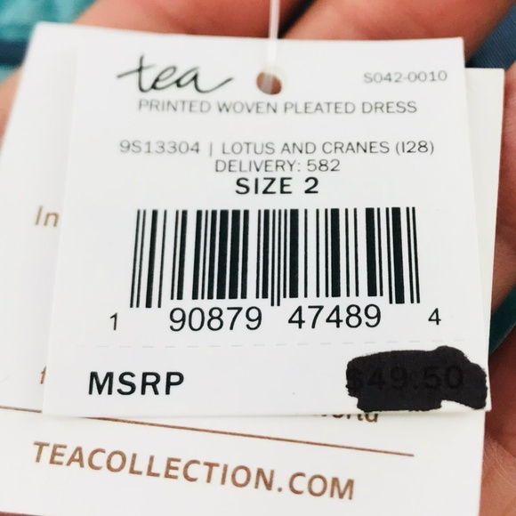 Tea Collection Girls Printed Woven Pleated Dress Size 2 - Picture 5 of 9